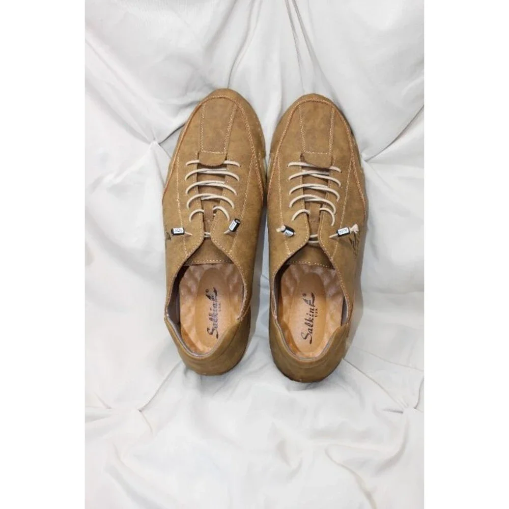 Salkin Beige OR Green Suede Leather Driving Shoes Men’s 13-14 Barefoot Style